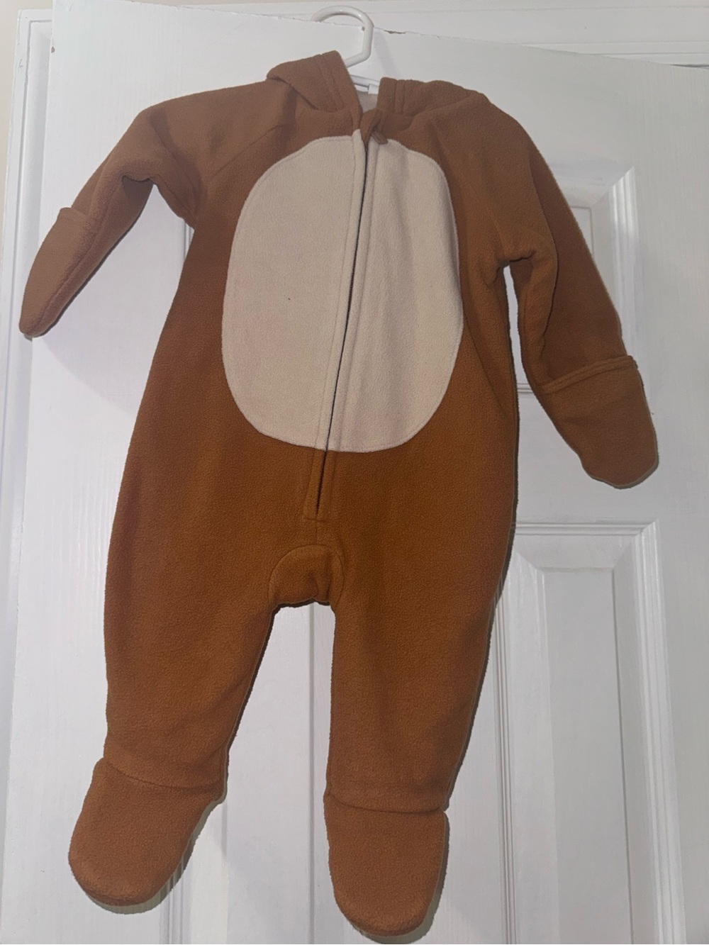 Old Navy Baby Brown Bear Fleece Hooded One-Piece 3-6M